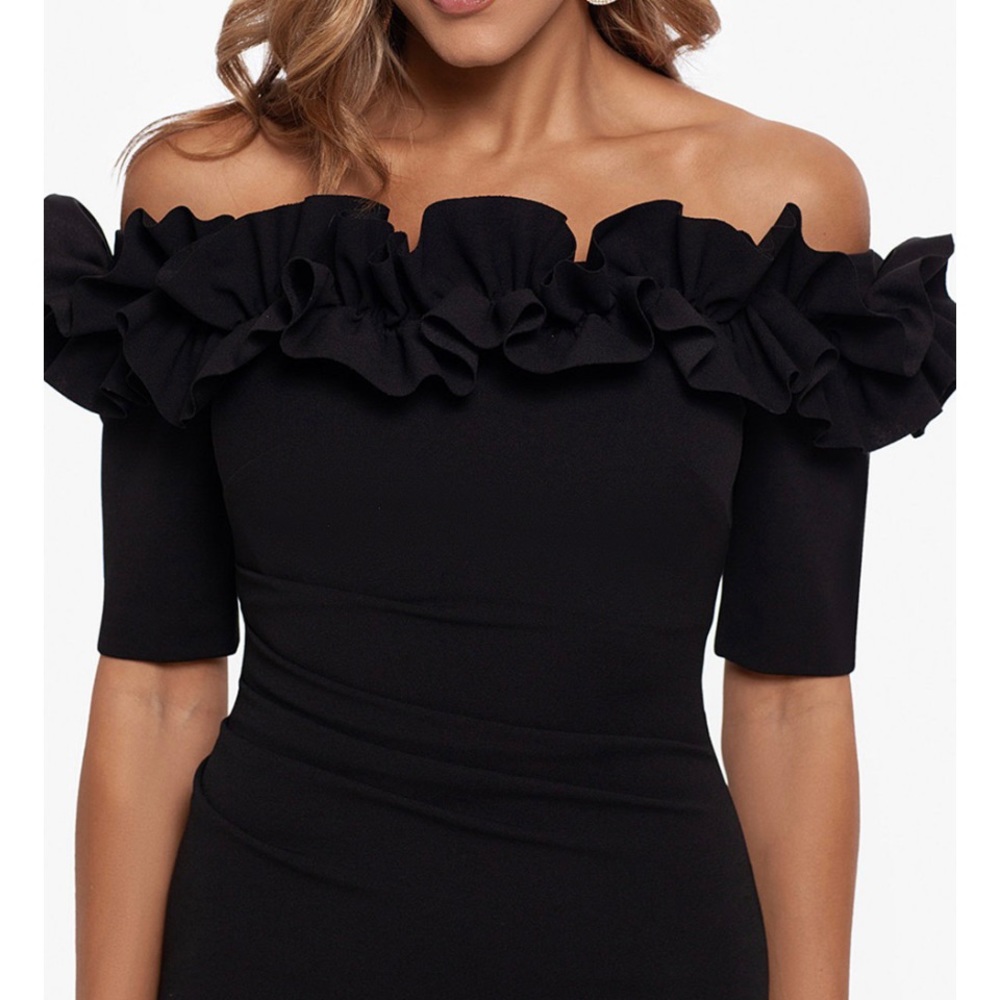 Xscape Black Off-Shoulder Ruffle Maxi Dress - Picture 2 of 8